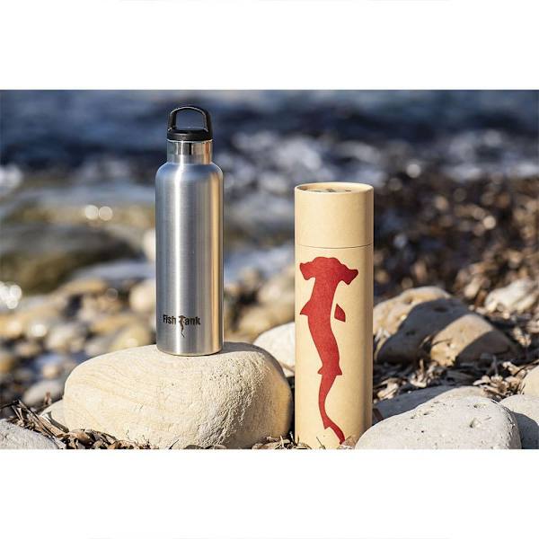 Fish Tank Pullo Logo 600ml Hopeinen
