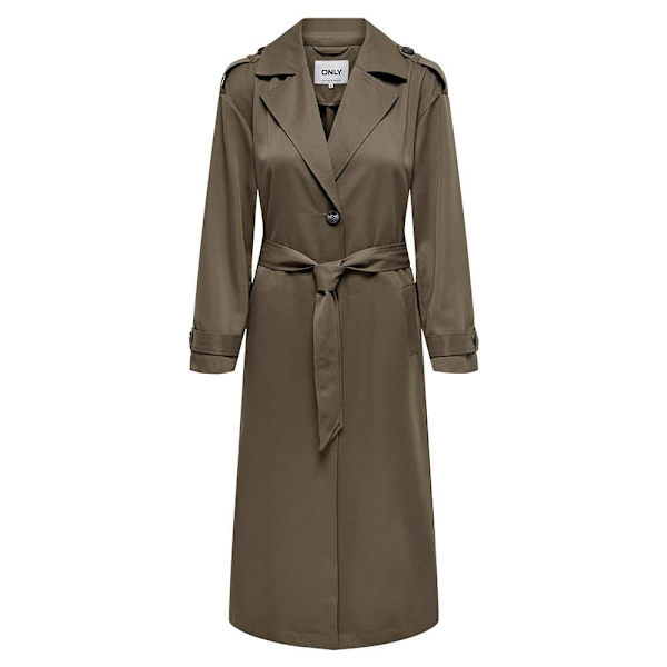 Only Trenchcoat Line X Long Brun XL Kvinna