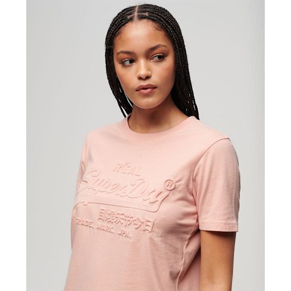 Superdry Embossed Vl Relaxed Lyhythihainen T-paita Pinkki L Nainen