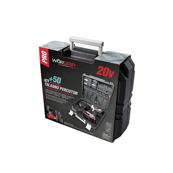 Worgrip Slagboremaskine 1 Batteri 50 Tilbehør 2.0ah 20v