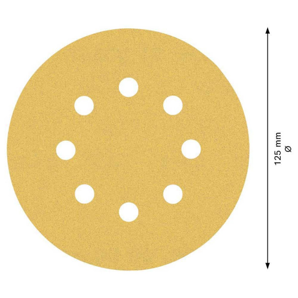 Bosch Professional Excentrisk Griptape Expert C470 125 Mm 8p G120 125 Mm 50 Enheder Gylden