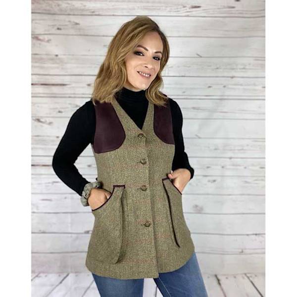Pasion Morena Skytteväst Tweed 0803416 Grönt XL