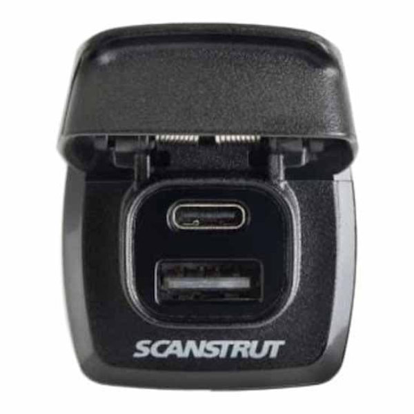 Scanstrut Flip Pro Hurtigopladning Dobbelt Usb-stik 1xusb-a&1xusb-c 12/24v Søvfarvet