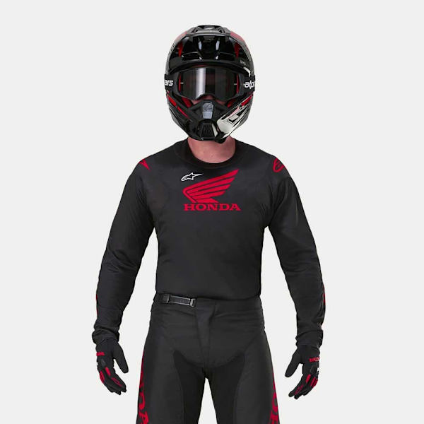 Alpinestars Honda Racer Iconic T-shirt Med Lange ærmer Sort 2XL Mand