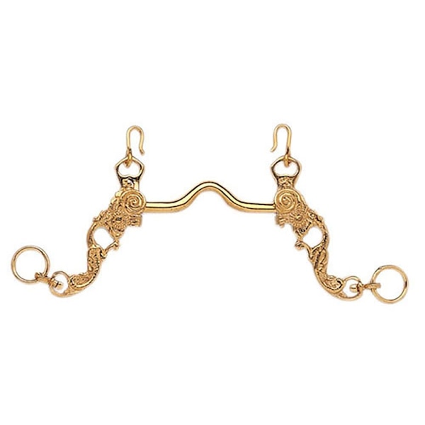 Hispano Hipica Utsmyckad E Curb Munstycke Port Bit Portugues Guld 12.5 cm