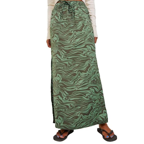 Jack & Jones Midi Nederdel Maria Satin Grøn S Kvinde