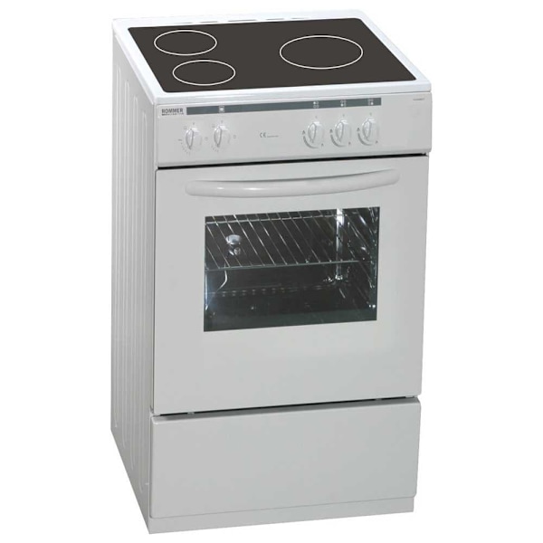 Rommer Cvh51 Glaskeramisk Komfur Med Ovn 3 Blus Hvid 50 cm Hvid
