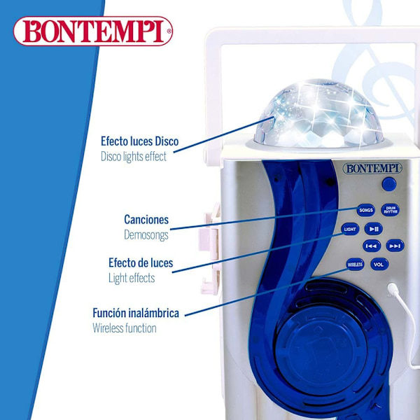 Bontempi Elektrisk Karaoke Højttaler Med Micro Wireless Transparent