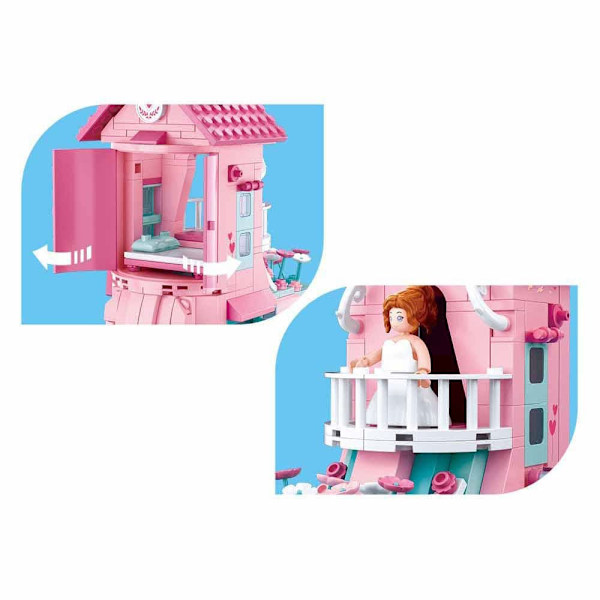 Sluban Ægteskabsforslaget Girls Dream Wedding 398 Stykker Konstruktion Spil Rosa