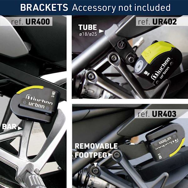 Urban Security Alarm+advarsel Sra Disc Lock Ur10 Gul