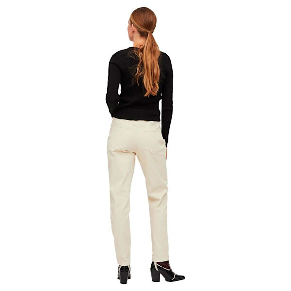 Vila Naomi Jo Color Mom Fit Högmidjadeans Beige 42 / 30 Kvinna