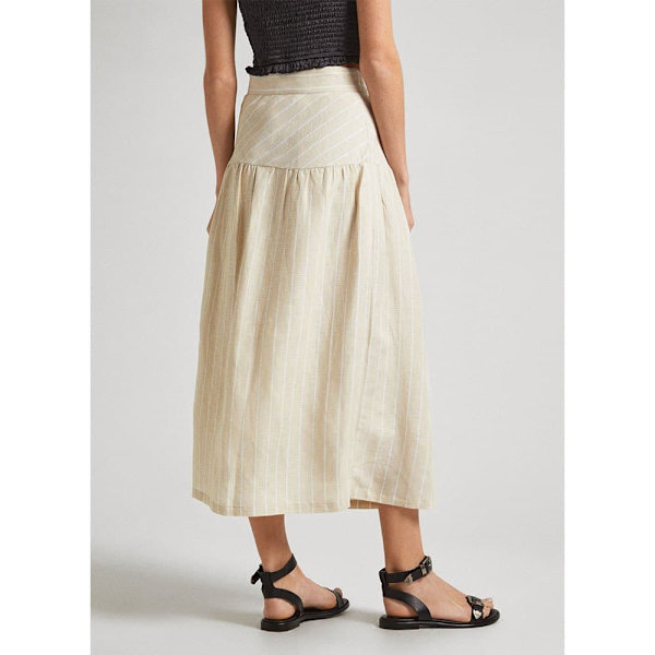 Pepe Jeans Midi Kjol Effie Beige XS Kvinna