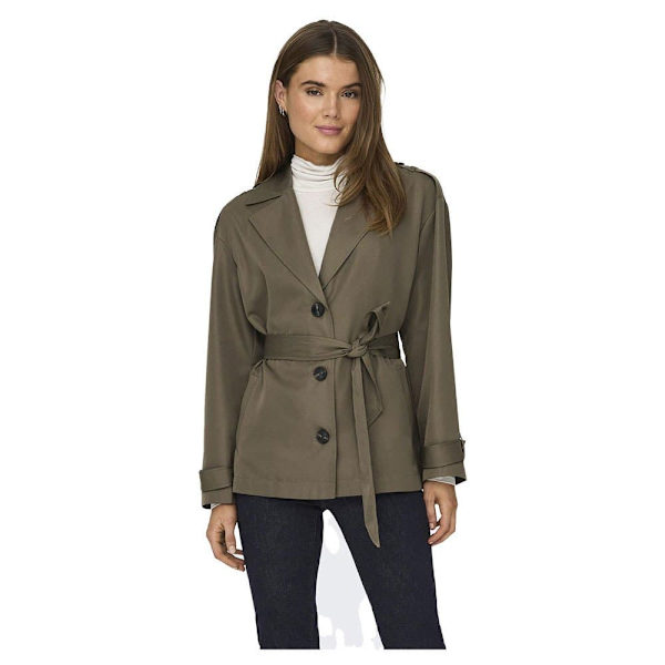 Only Trenchcoat Line Short Grönt S Kvinna