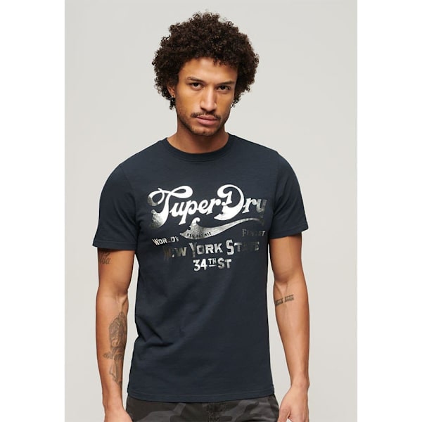 Superdry Metallic Workwear Graphic T-shirt Med Korte ærmer Sort L Mand