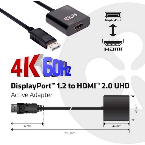 Club-3d Displayport Til Hdmi-adapter Cac2070 Sort