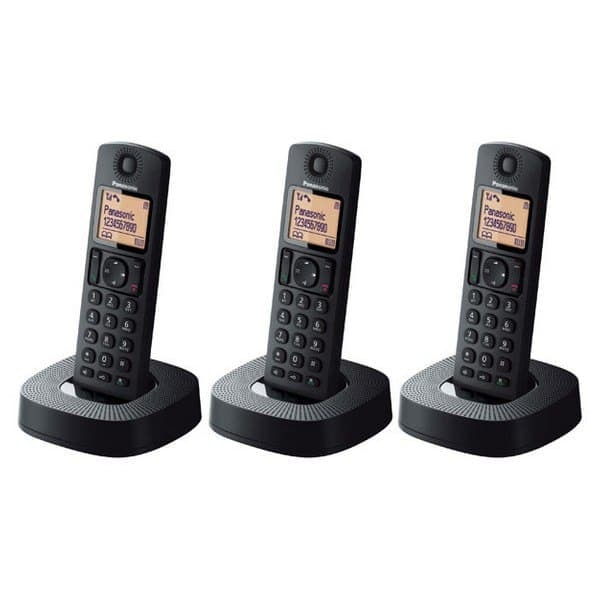 Panasonic Trådløs Fastnettelefon Dect Tri Pack Sort Sort
