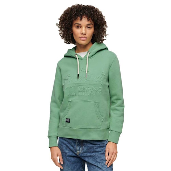Superdry Luvtröja Embossed Vintage Logo Graphic Grönt L Kvinna