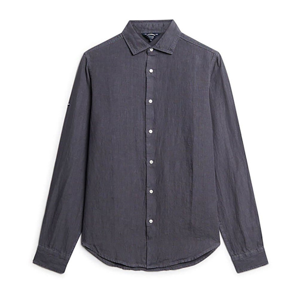 Superdry Pitkähihainen Paita Studios Casual Linen Harmaa L Mies