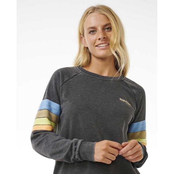 Rip Curl High Tide Surf Raglan Sweatshirt Grå M Kvinde