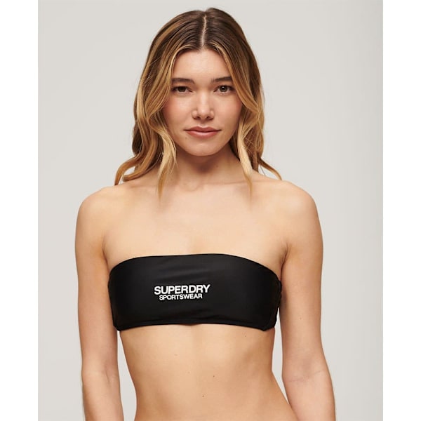 Superdry Logo Bandeau Bikinitop Sort XL Kvinde
