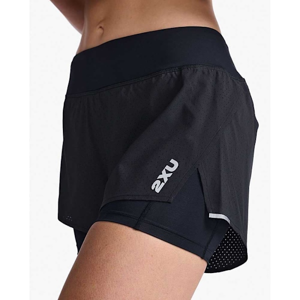 2xu Shorts Aero 2in1 4´´ Sort XL Kvinde