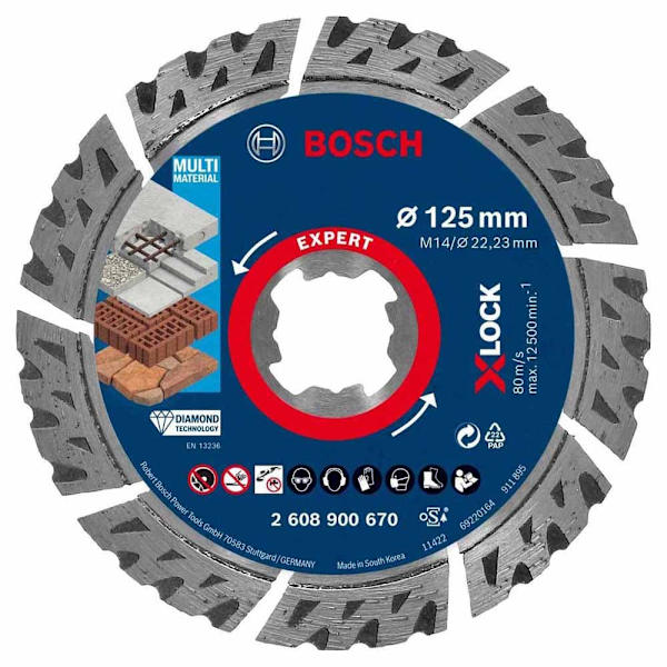 Bosch Professional Diamantskåret Skive X-lock 125x22.23 Mm Søvfarvet