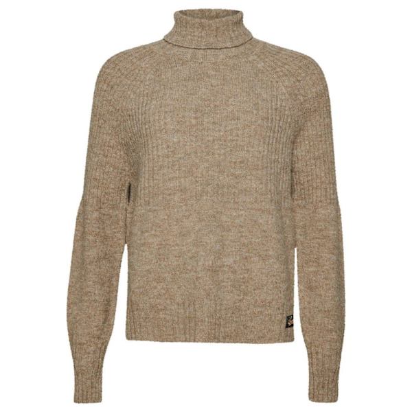 Superdry Tröja Med Rund Hals Essential Rib Beige XS Kvinna