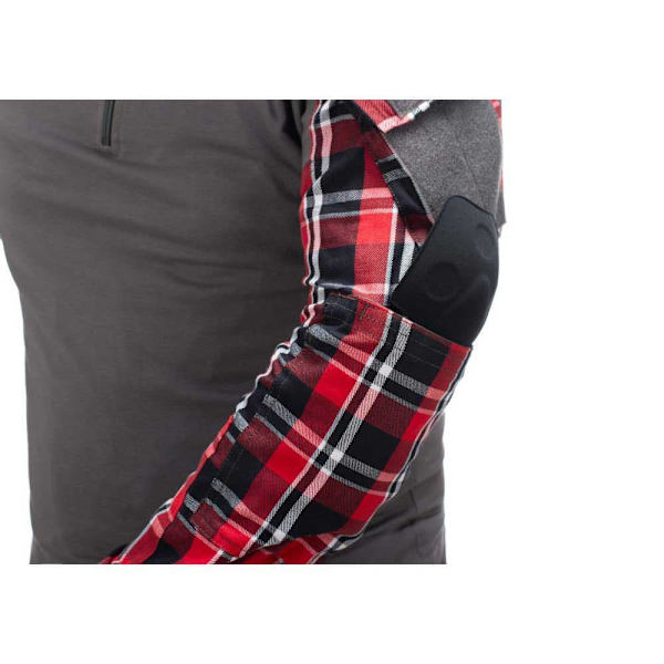 Invadergear Långärmad T-shirt Flannel Combat Grå S Man