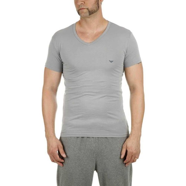 Emporio Armani 111512 Cc717 Kortærmet V-hals T-shirt Grå L Mand