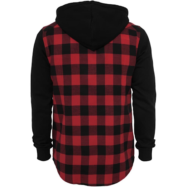 Urban Classics Skjorte Hætte Ed Ærme Flanell Sweat Sort L Mand