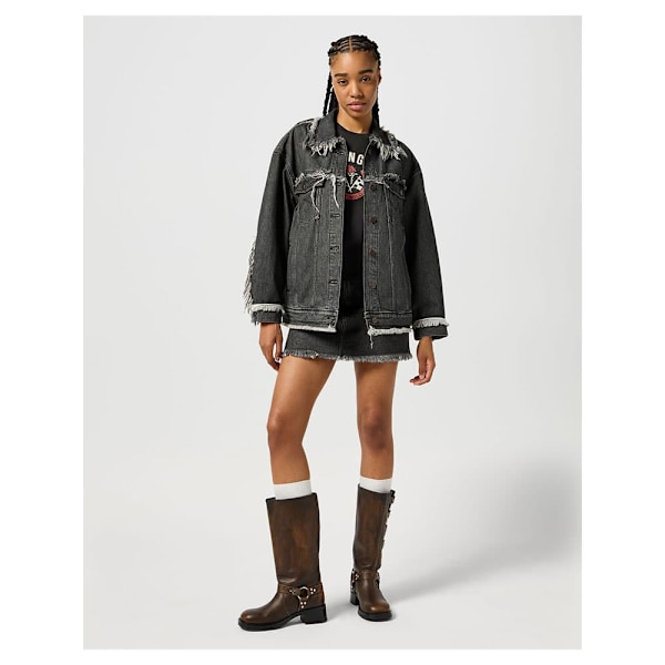 Wrangler Fray Jeansjacka Grå XS Kvinna