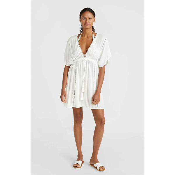 O´neill Essentials Mona Beach Cover Up Kortærmet Kjole Hvid S Kvinde