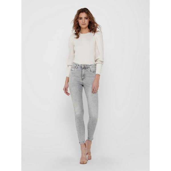Only Jeans Mila Life High Waist Skinny Ankle Grå 32 / 32 Kvinde