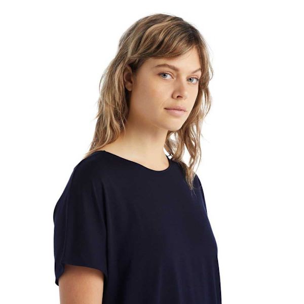 Icebreaker Vendbar Merino Kortærmet T-shirt Drayden Blå L Kvinde
