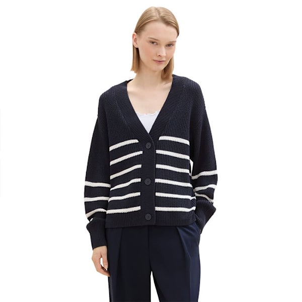 Tom Tailor V Neck Kardigan Svart M Kvinna