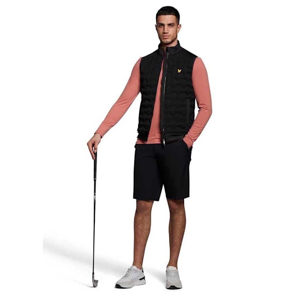 Lyle & Scott Väst Check Quilt Back Fleece Svart M