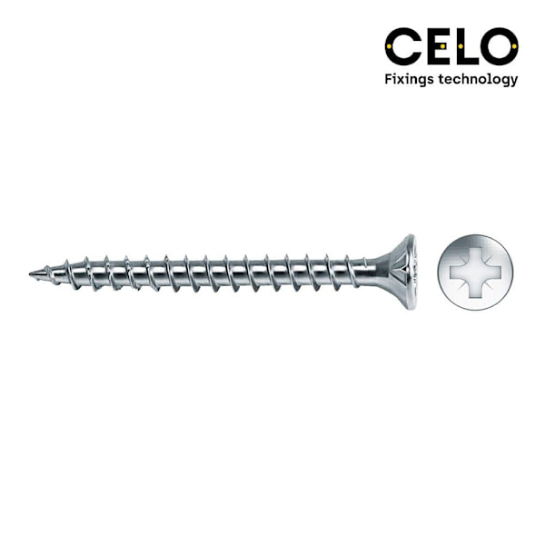 Celo Försänkt Träskruv Din Vloxp 3,5x45 Mm 500 Enheter Silver