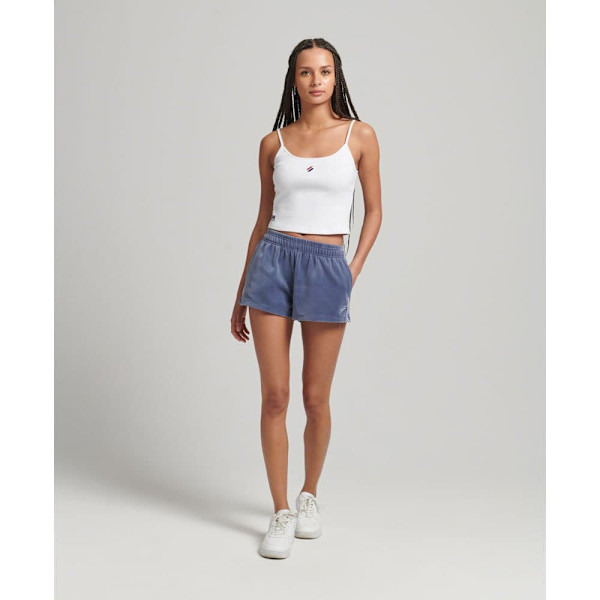 Superdry Shorts Code Sl Velour Blå XS Kvinna