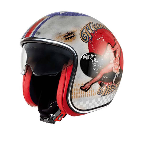 Premier Helmets Åben Ansigtshjelm 23 Vintage Pin Up Old Style 22.06 Hvid XS