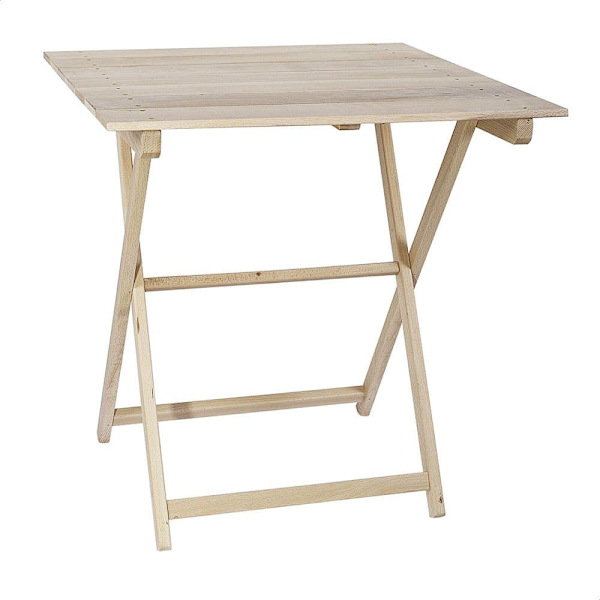 Wellhome Sammenklappeligt Natbord I Bøg Med Lameller Uden Lakfinish 70x70x76 Cm
