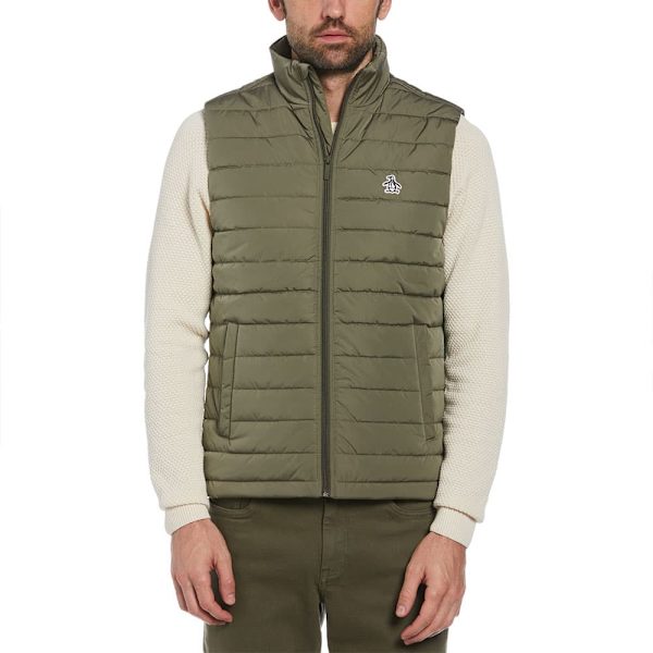 Original Penguin Lightweight Polyfill Väst Grönt S Man