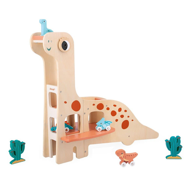 Janod Autotalli Dino Dino Oranssi