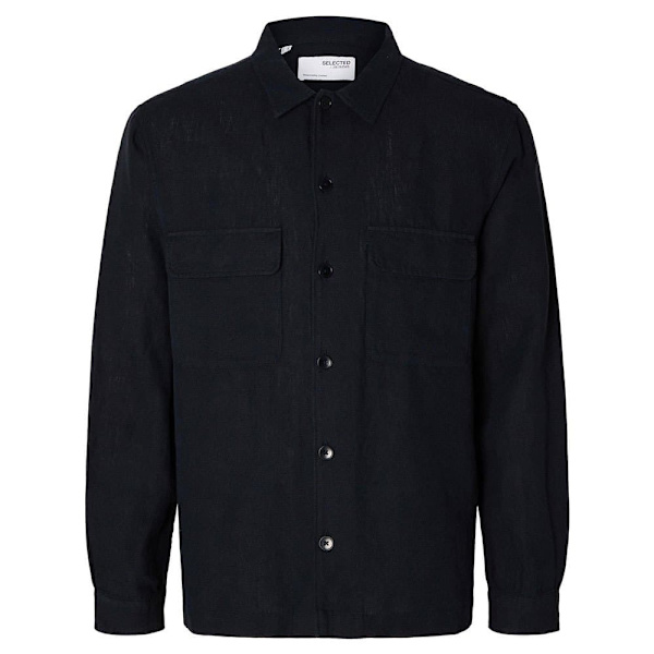 Selected Overshirt Mads-linen Sort L Mand