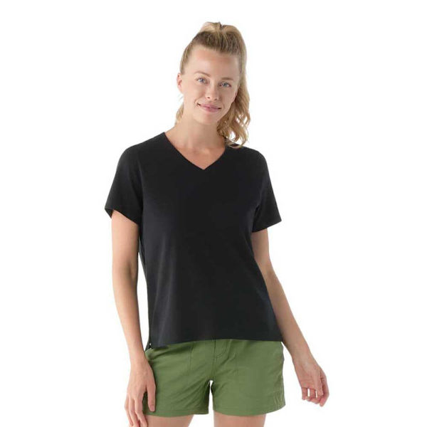 Smartwool Perfect V-neck Lyhythihainen T-paita Musta S Nainen