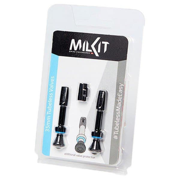Milkit Alumiini Venttiili Tubeless 2 Yksiköitä Musta 35 mm