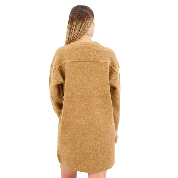 Superdry Langærmet Kort Kjole V Jumper Brun 2XS Kvinde