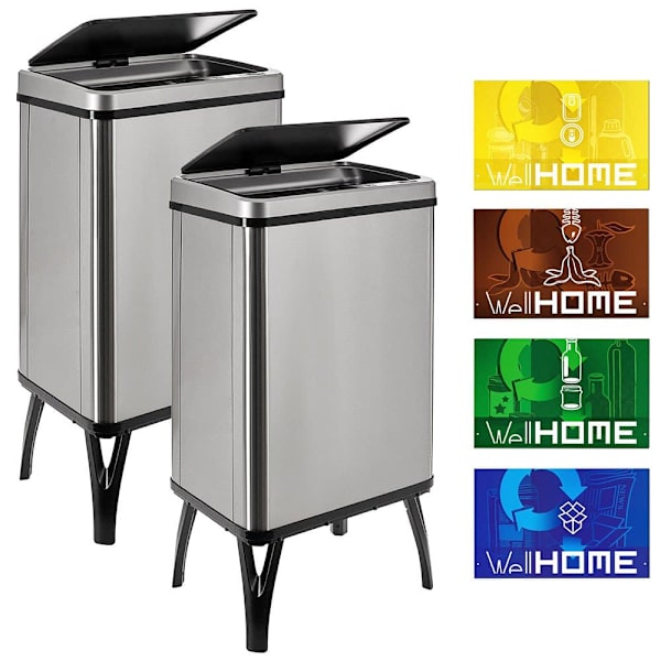 Wellhome Smarte Skraldespande 40l 2 Enheder