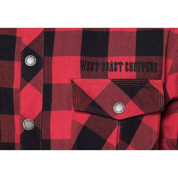 West Coast Choppers Lang ærmet Skjorte Dominator Kevlar Rød L Mand