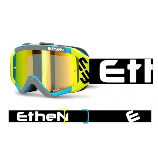 Ethen Ares Motocrossglasögon Blå Mirror Gold/CAT3