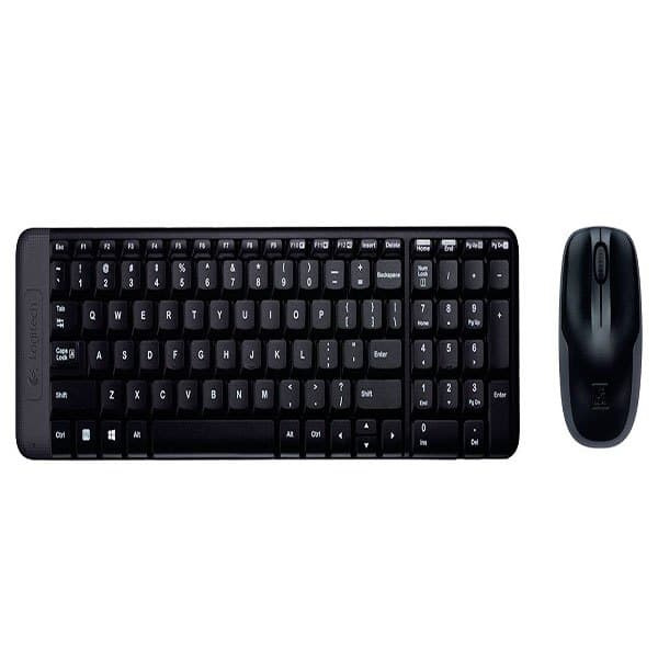 Logitech Trådløst Tastatur Og Mus Mk220 Sort US QWERTY Sort